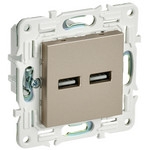 Розетка USB двойная IEK SKANDY A+A 5В 3,1А шампань, IEK