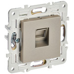 Розетка интернет одинарная IEK SKANDY RJ45 кат.6 шампань, IEK