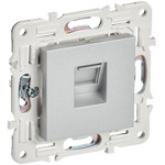 Розетка интернет одинарная IEK SKANDY RJ45 кат.6 серебряный, IEK