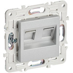 Розетка интернет двойная IEK SKANDY RJ45 кат.6 серебряный, IEK