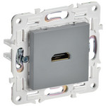 HDMI розетка IEK SKANDY одинарная тип А, серый, IEK