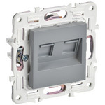 Розетка интернет двойная IEK SKANDY RJ45 кат.6 серый, IEK