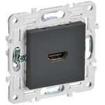 HDMI розетка IEK SKANDY одинарная тип А, титан, IEK