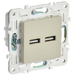 Розетка USB двойная IEK SKANDY A+A 3,1А бежевый, IEK