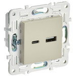 Розетка USB двойная IEK SKANDY A+C 3,1А бежевый, IEK