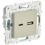 Розетка USB двойная IEK SKANDY A+C 18Вт бежевый, IEK
