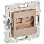 Розетка компьютерная двойная IEK SKANDY RJ45 кат.5E песочный, IEK